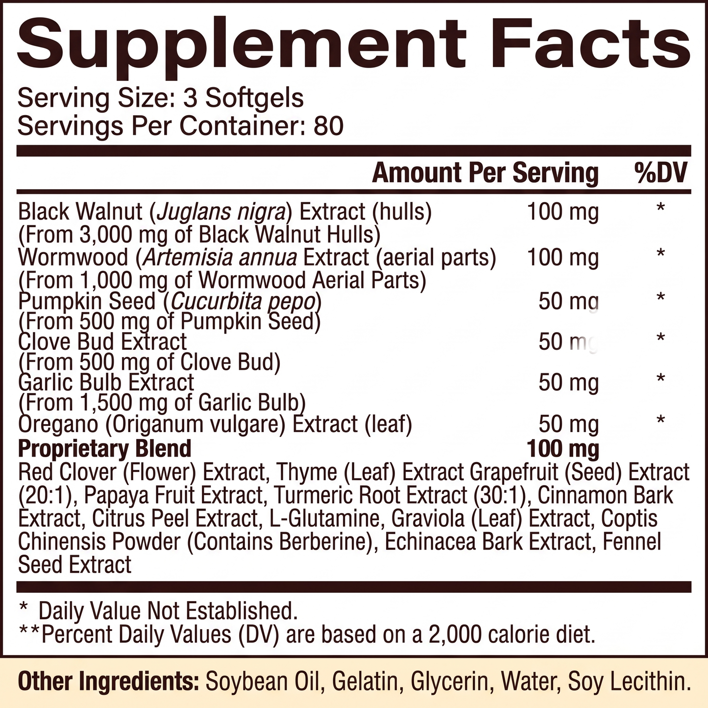 Wormwood & Black Walnut Clove Softgels