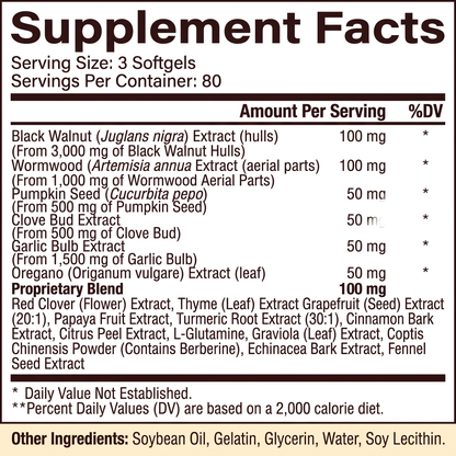 Wormwood & Black Walnut Clove Softgels